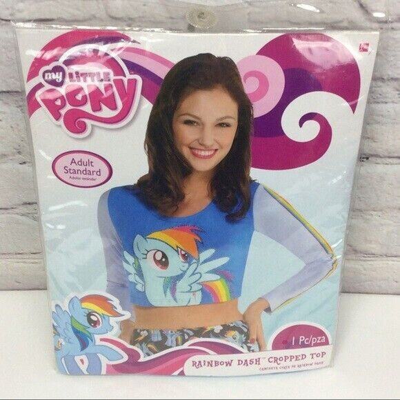My Little Pony Rainbow Dash Shirt Cropped Top Women's Age 14+ Fits Up To Size 8 - Picture 4 of 6